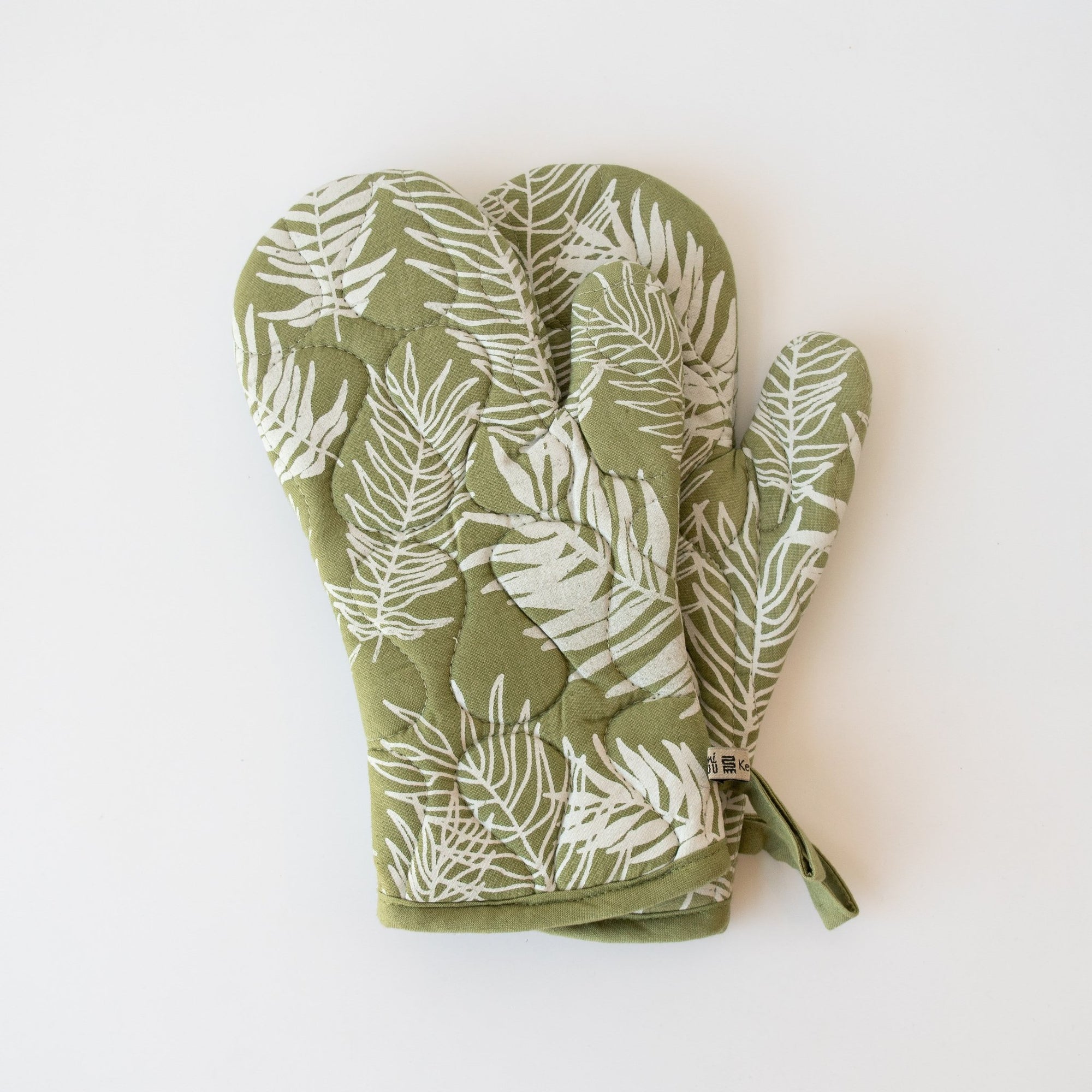Oven Mitts | Screen Print - Moss Fern Color