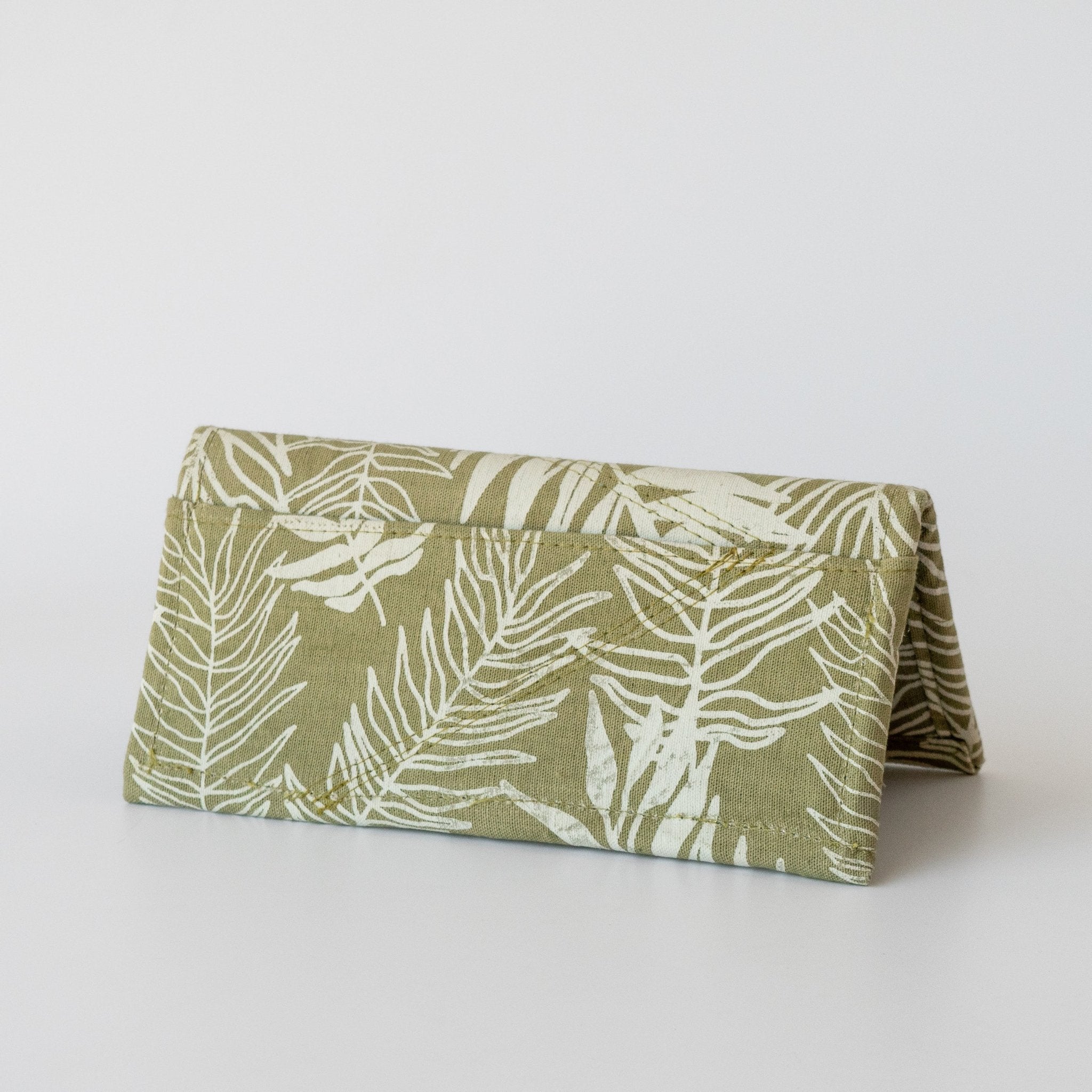 African screen print folding wallet hand made by refugee women in Kenyan fair trade organization