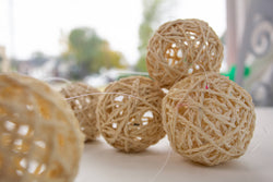Sisal Ball Ornament Set - handmade by Kenyan market artisans using local sisal for a Fair Trade boutique