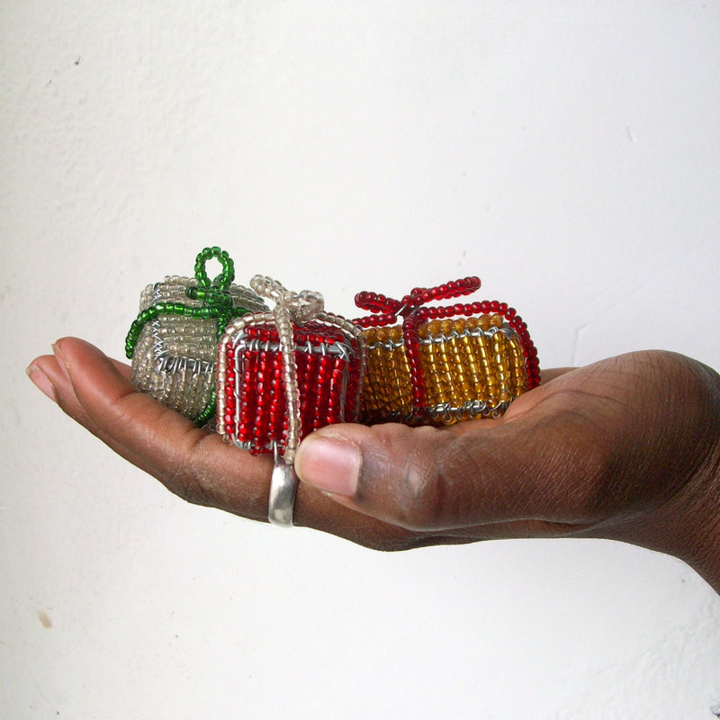 Beaded Christmas Tree & Gifts - Kenyan materials and design for a fair trade boutique