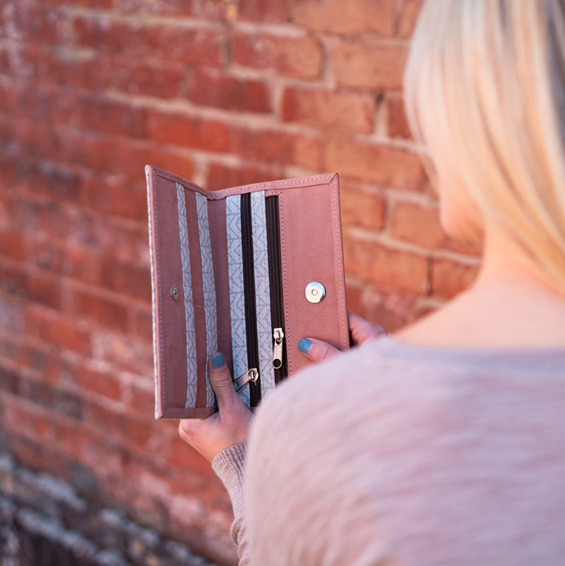 Folding Leather Wallet - Kenyan materials and design for a fair trade boutique