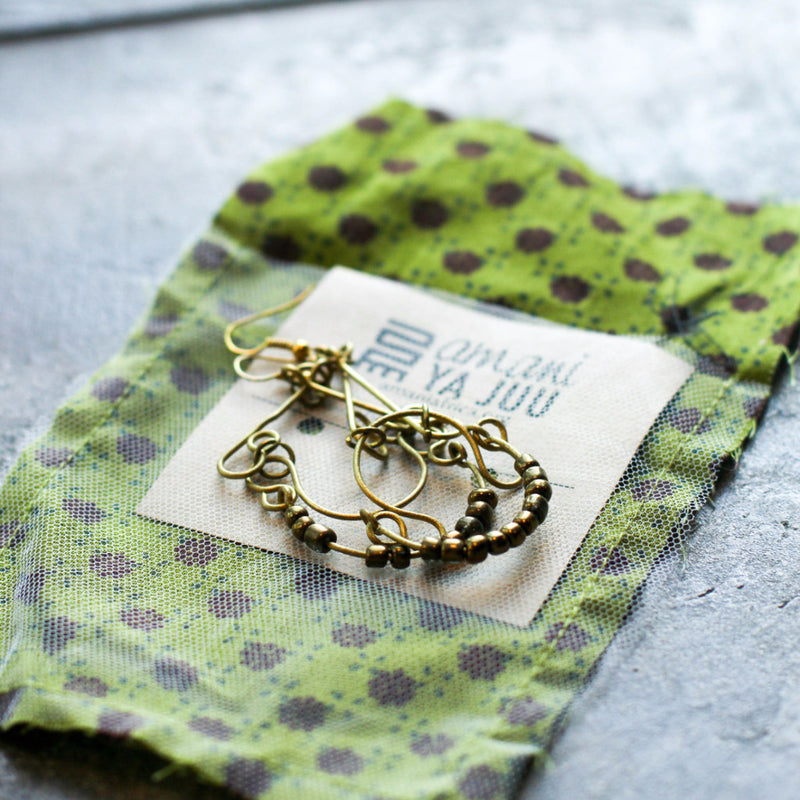 Brass Henna Earrings - Kenyan materials and design for a fair trade boutique