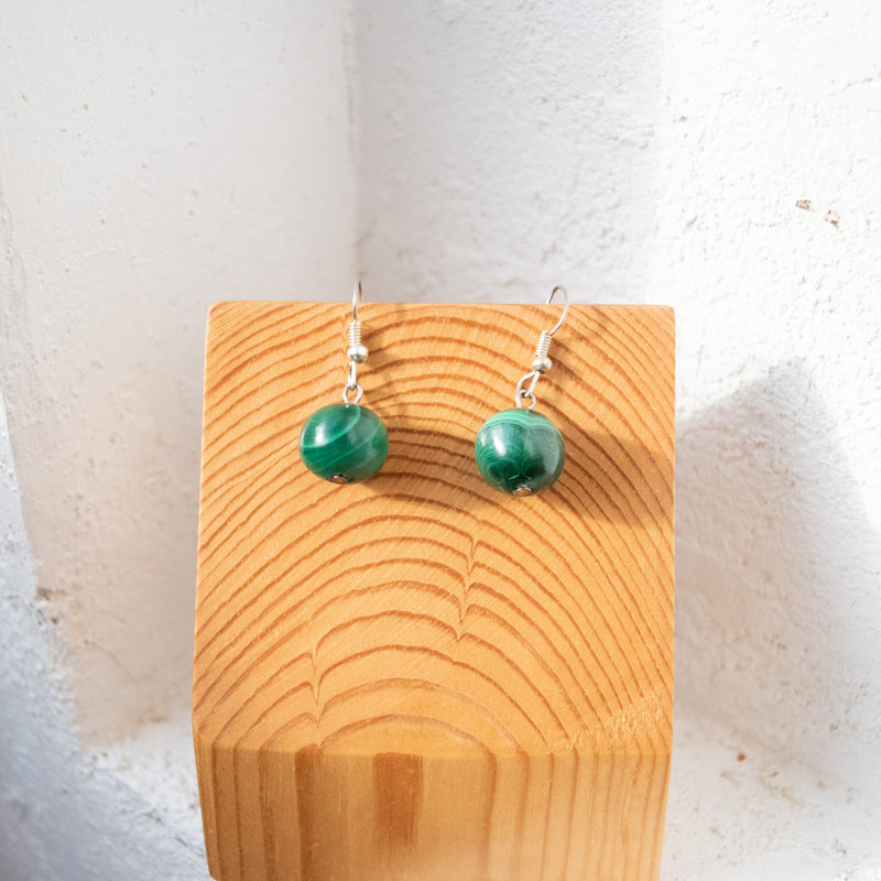 Malachite Earrings - Kenyan materials and design for a fair trade boutique