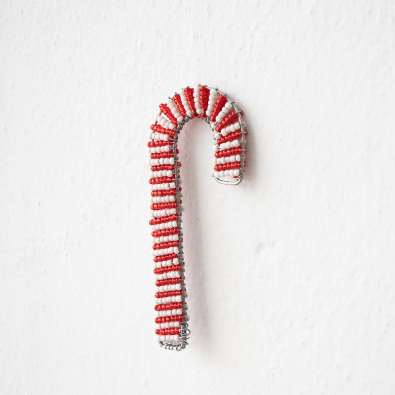 Beaded Candy Cane - Kenyan materials and design for a fair trade boutique