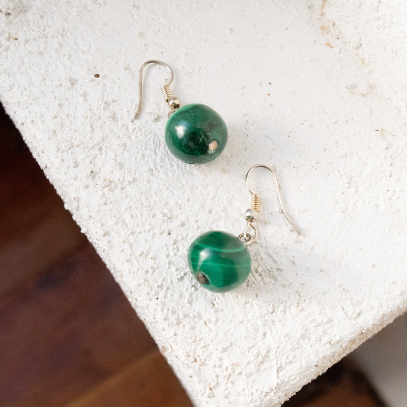 Malachite Earrings - Kenyan materials and design for a fair trade boutique