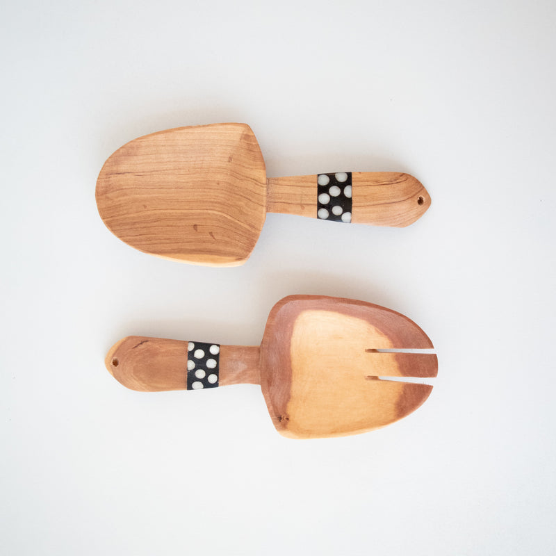 Olivewood & Bone Short Spoon Set - Kenyan materials and design for a fair trade boutique