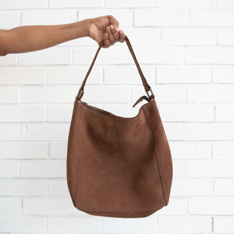 Leather Bucket Bag - Kenyan materials and design for a fair trade boutique