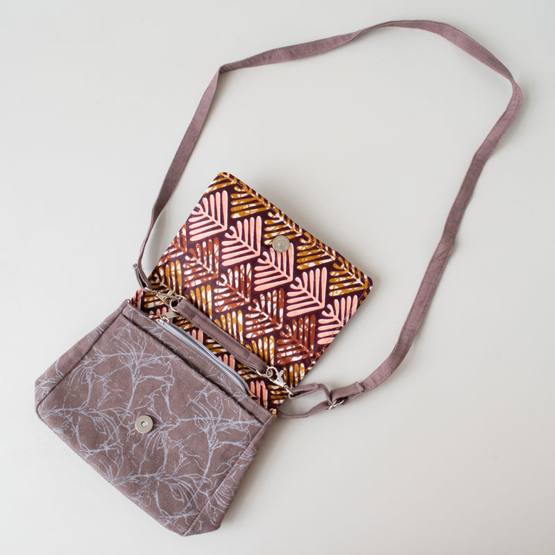 Petite Crossbody Bag handmade by the women of Amani ya Juu in Kenya, a sewing program for refugee women in Africa