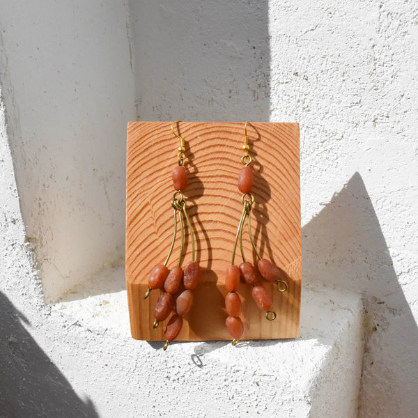 Curved Bead Earrings - Kenyan materials and design for a fair trade boutique