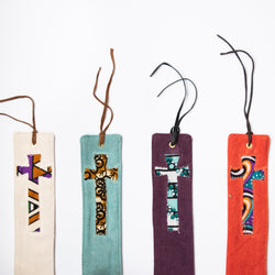 Canvas Cross Bookmark - Kenyan materials and design for a fair trade boutique