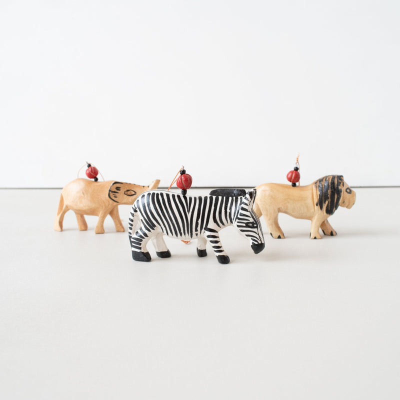 Wood Animal Ornament Singles