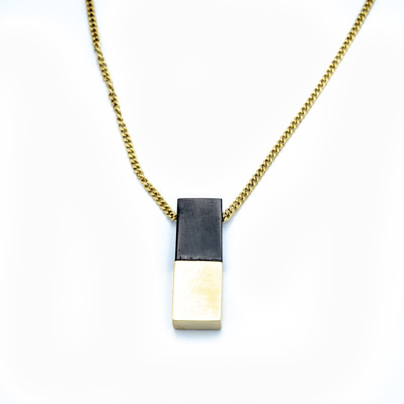 Wood & Brass Pendant Necklace - Kenyan materials and design for a fair trade boutique