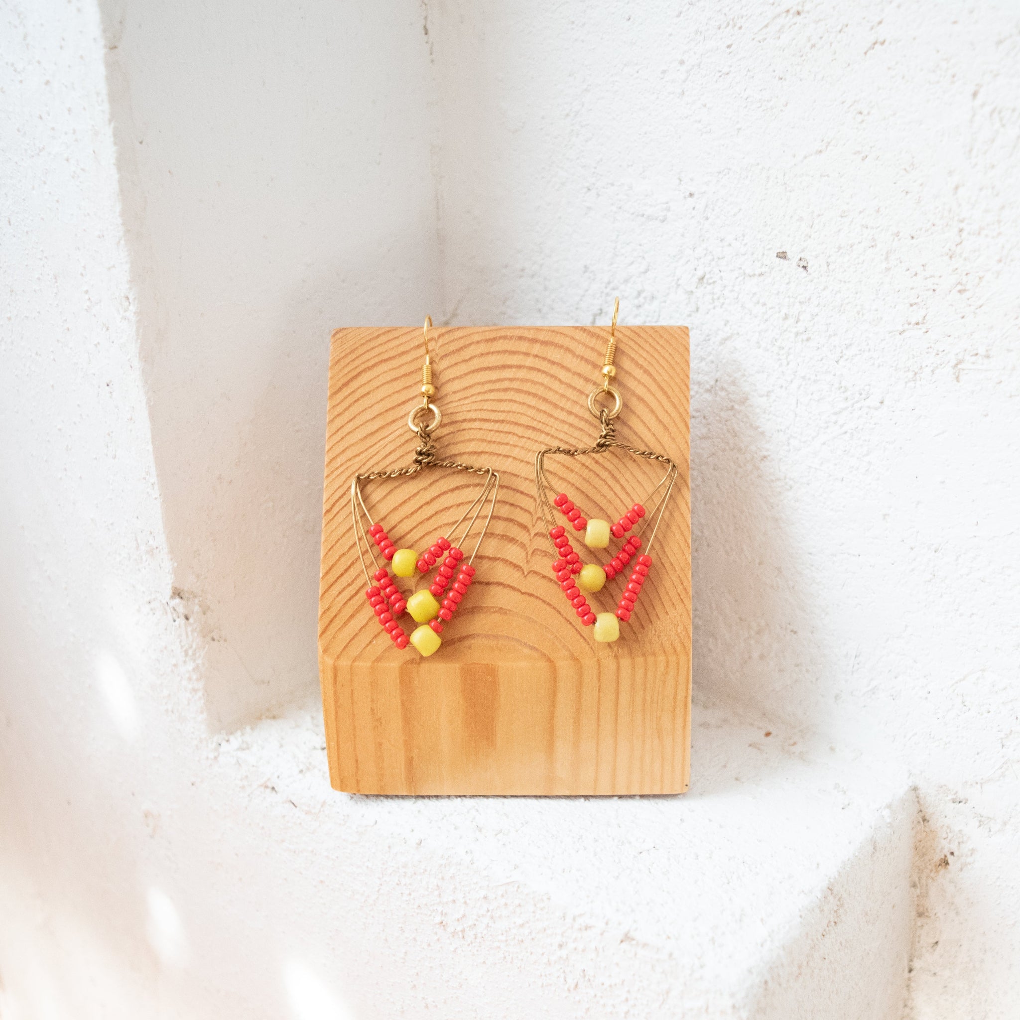 Beaded Chevron Earrings - Kenyan materials and design for a fair trade boutique