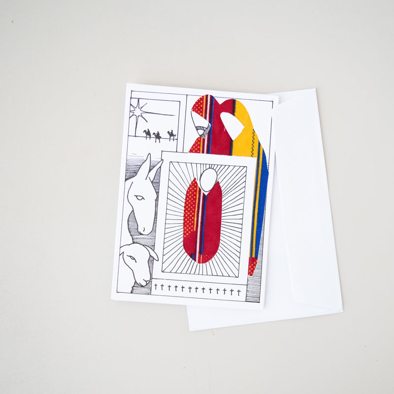 Christmas Nativity Card - Kenyan materials and design for a fair trade boutique