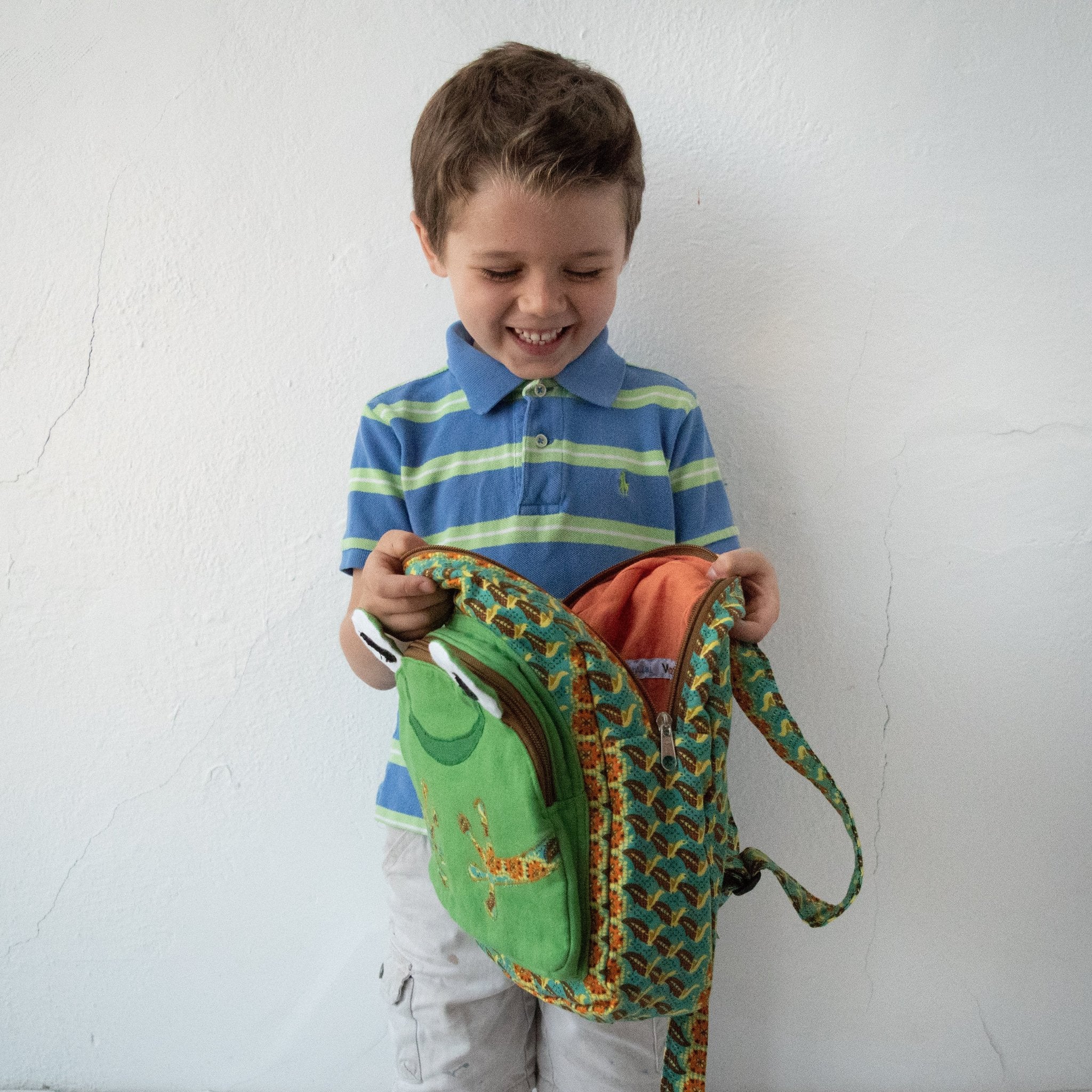 Froggy Backpack - Kenyan materials and design for a fair trade boutique