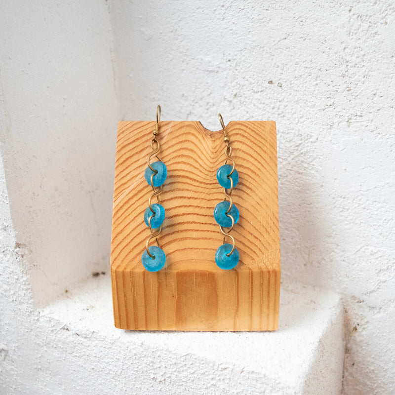 Glass Lace Strand Earrings - Kenyan materials and design for a fair trade boutique