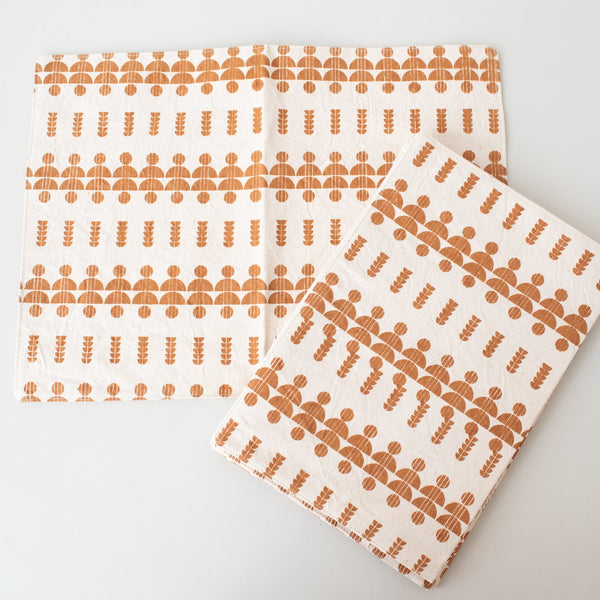Hand-dyed and screen printed table placemats from fairtrade organization Amani ya Juu in East Africa