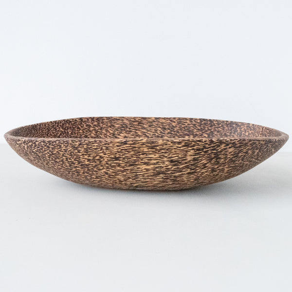 Palm wood oval bowl - handmade by market artisans using natural Kenyan materials for a Fair Trade boutique