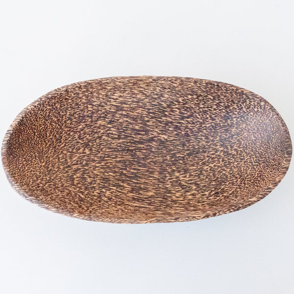 Palm wood oval bowl - handmade by market artisans using natural Kenyan materials for a Fair Trade boutique