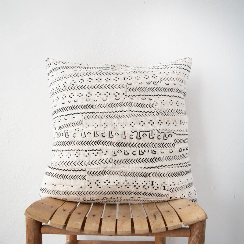 Mud Cloth Strip Pillow - Kenyan materials and design for a fair trade boutique