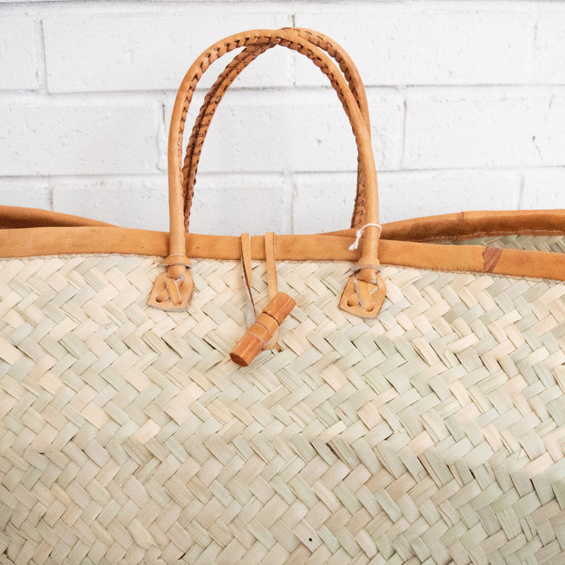 Leather Rim Basket - Kenyan materials and design for a fair trade boutique