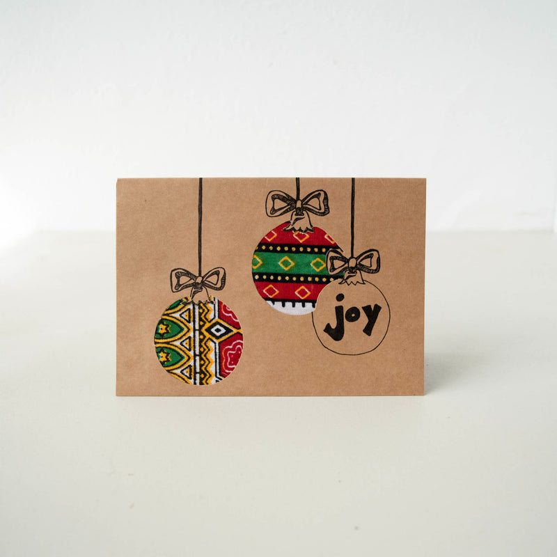 Christmas Joy & Peace Card - Kenyan materials and design for a fair trade boutique
