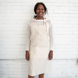 Canvas Apron - cotton canvas apron handmade by the women of Amani Kenya for a Fair Trade boutique