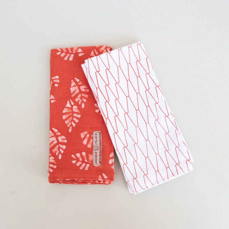 Tea Towel Set | Batik/Screen Print Combo - Kenyan materials and design for a fair trade boutique
