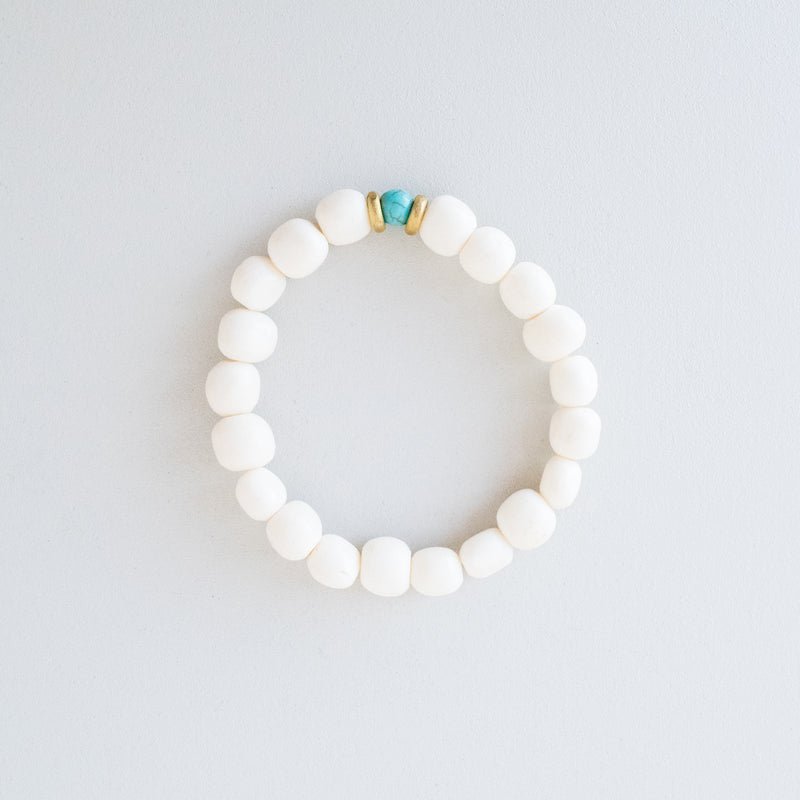White Bone Bracelet - Kenyan materials and design for a fair trade boutique