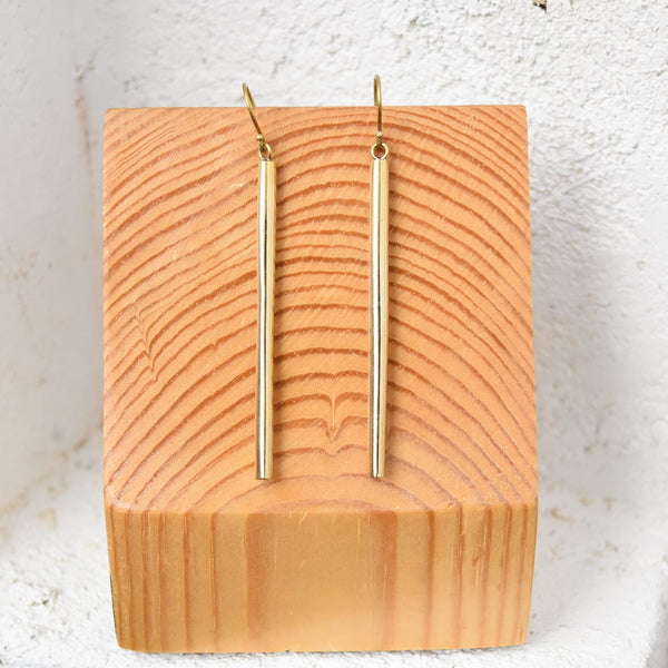 Brass Tube Earrings - Kenyan materials and design for a fair trade boutique