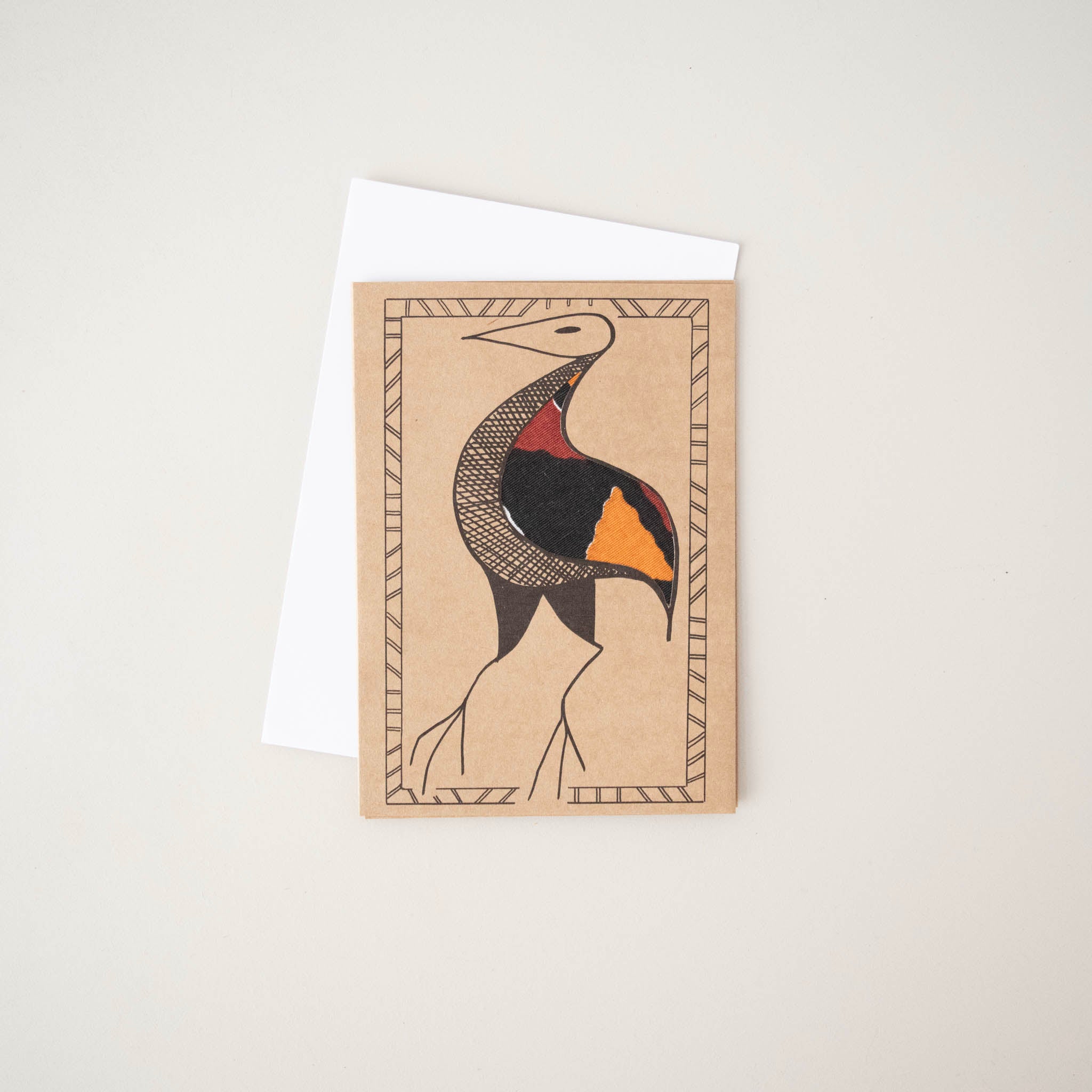 West African Bird Card -  Kenyan materials and design for a fair trade social enterprise
