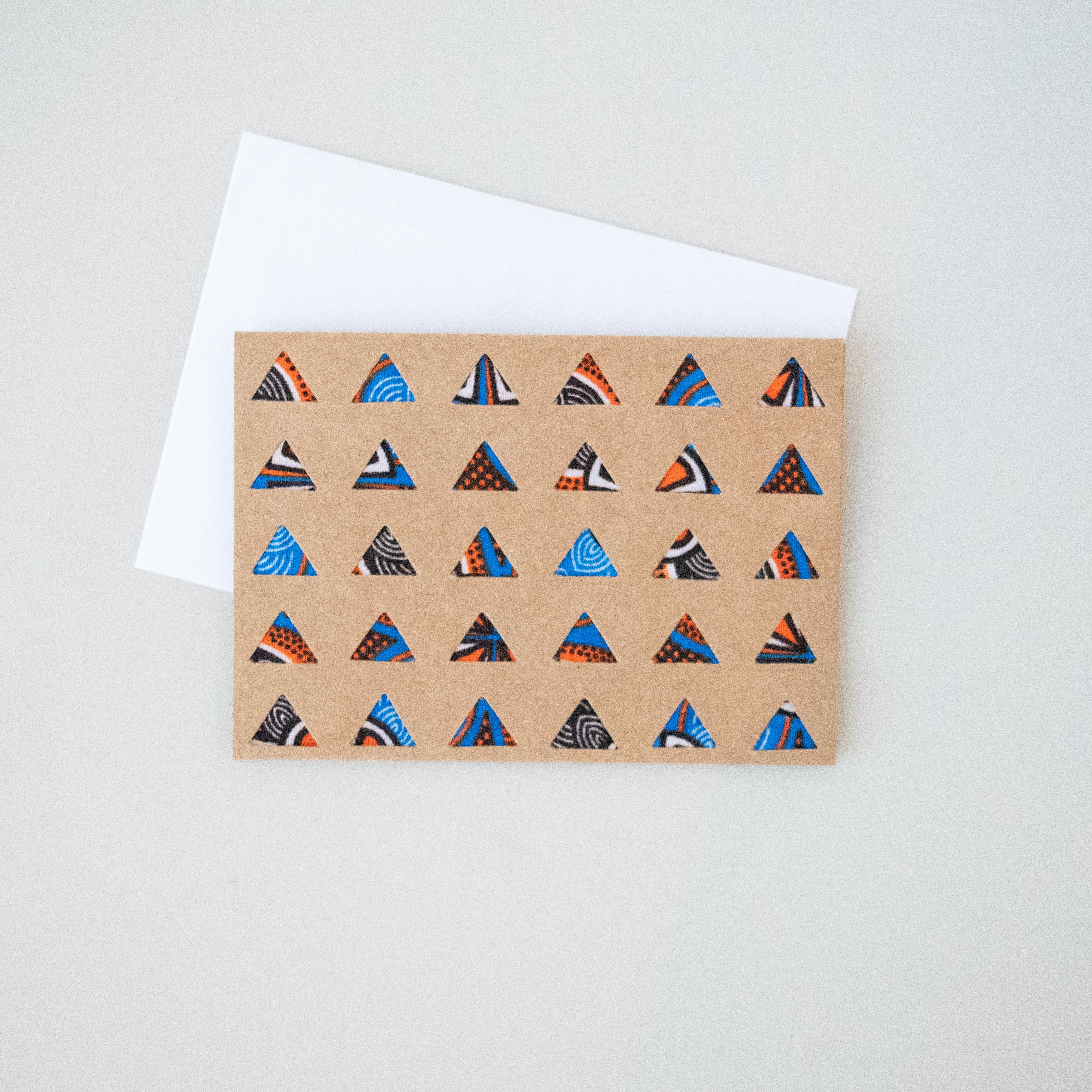 Triangles Card - Kenyan materials and design for a fair trade boutique