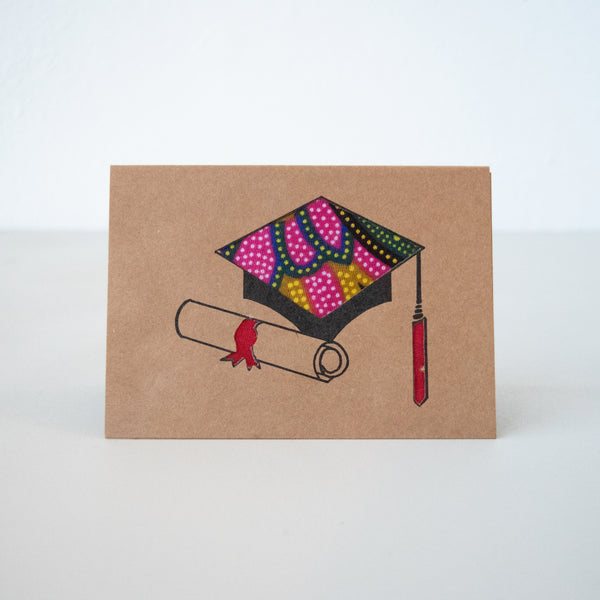 Graduation Cap Card - Kenyan materials and design for a fair trade boutique