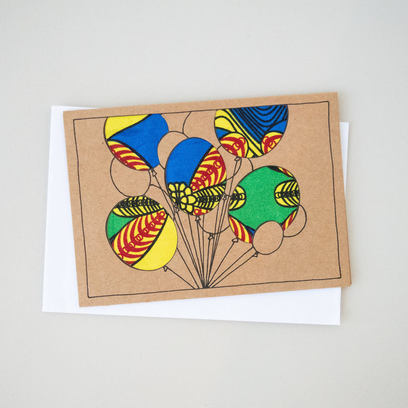 Balloons Card - Kenyan materials and design for a fair trade boutique