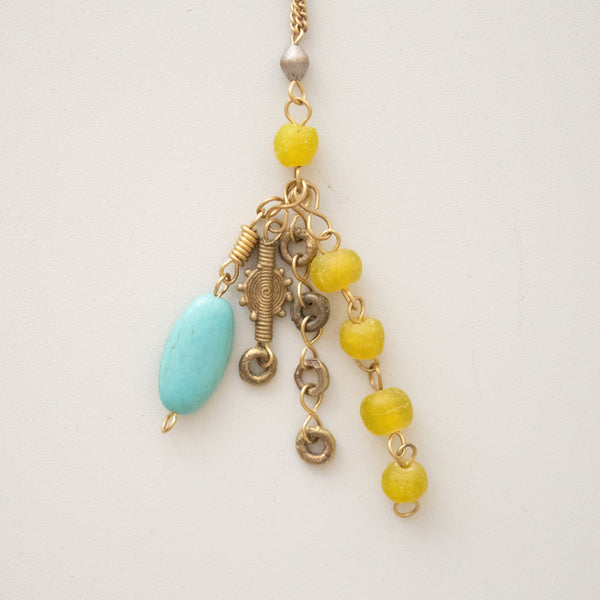 Turquoise Pendant Necklace - Kenyan materials and design for a fair trade boutique