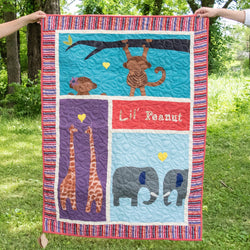 Lil Peanut' Baby Quilt - Kenyan materials and design for a fair trade boutique