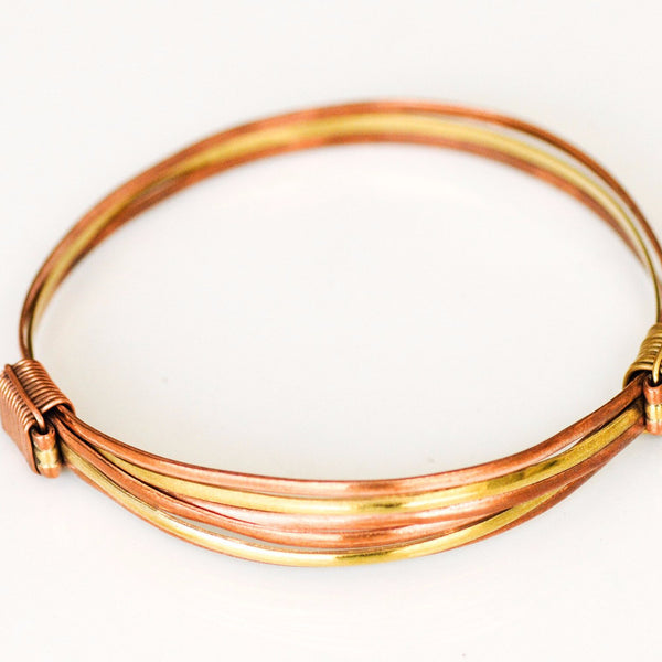 Copper/Brass Adjustable Bangle - Kenyan materials and design for a fair trade boutique