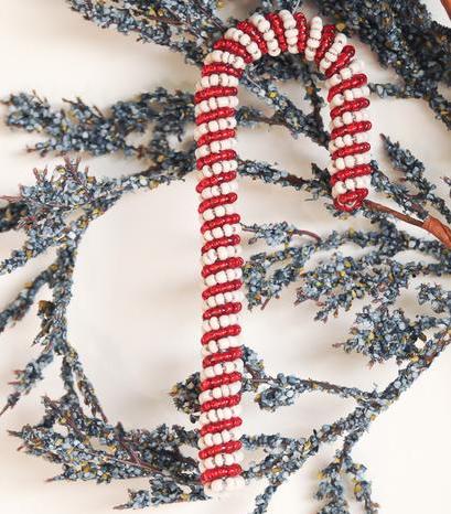 Beaded Candy Cane - Kenyan materials and design for a fair trade boutique
