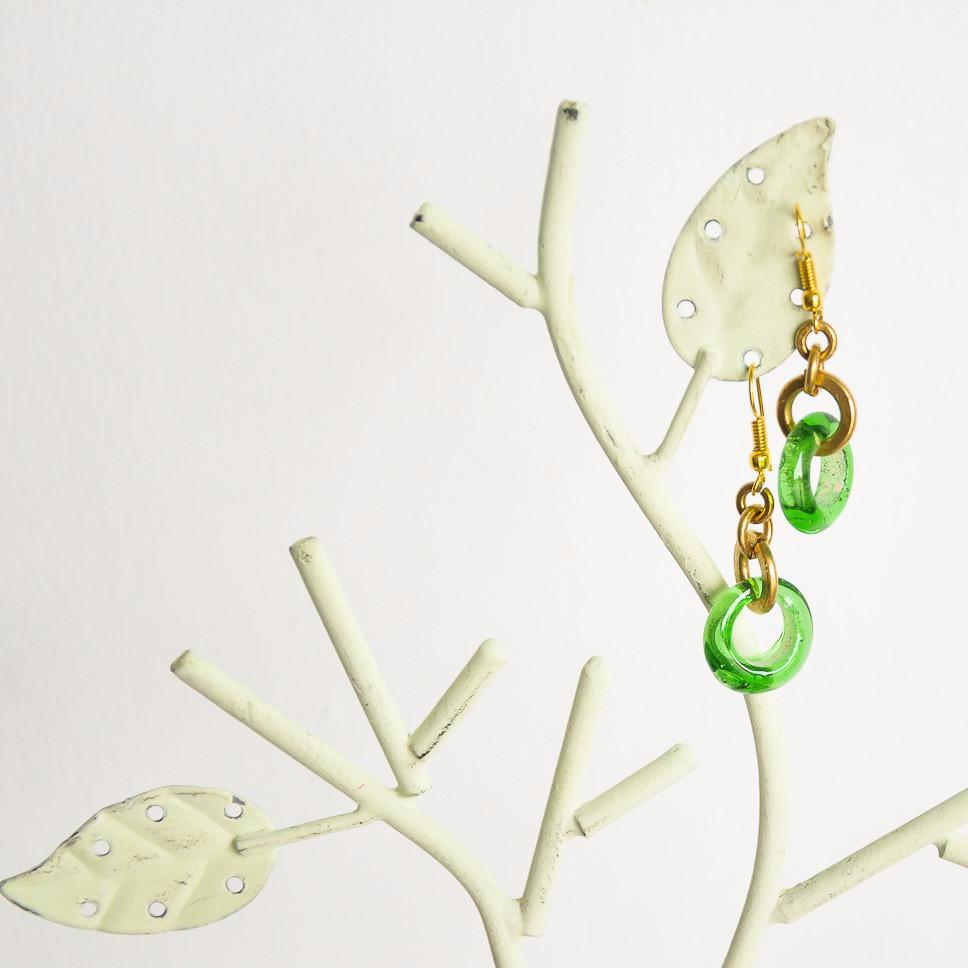 Glass Ring Earrings - Kenyan materials and design for a fair trade boutique