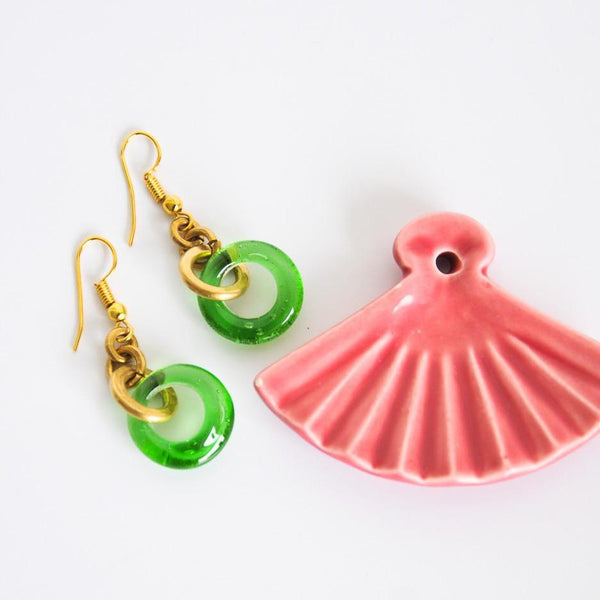 Glass Ring Earrings - Kenyan materials and design for a fair trade boutique