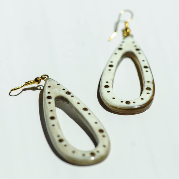 Studded Horn Earrings - Kenyan materials and design for a fair trade boutique