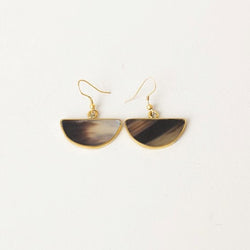 Horn Half Moon Earrings - handmade by local Kenyan market artisans for a Fair Trade boutique