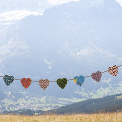 African kitenge heart garland from Amani ya Juu Kenya, a fairtrade boutique