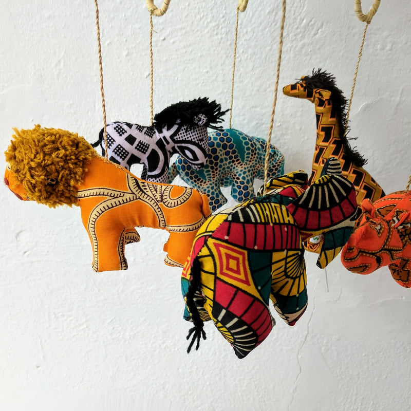Kitenge Animal Mobile - Kenyan materials and design for a fair trade boutique