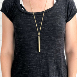 Brass Plank Pendant Necklace - Kenyan materials and design for a fair trade boutique
