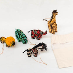 Plush Animal Ornament Set - handmade by the women of Uganda for a Fair Trade boutique