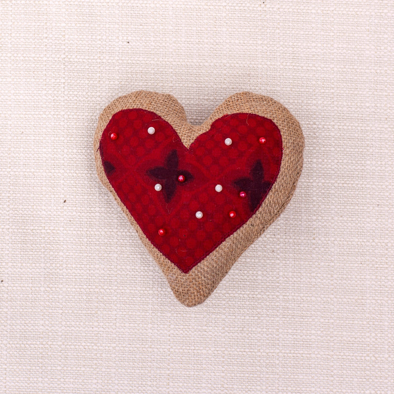 Heart Pin Cushion - Kenyan materials and design for a fair trade boutique