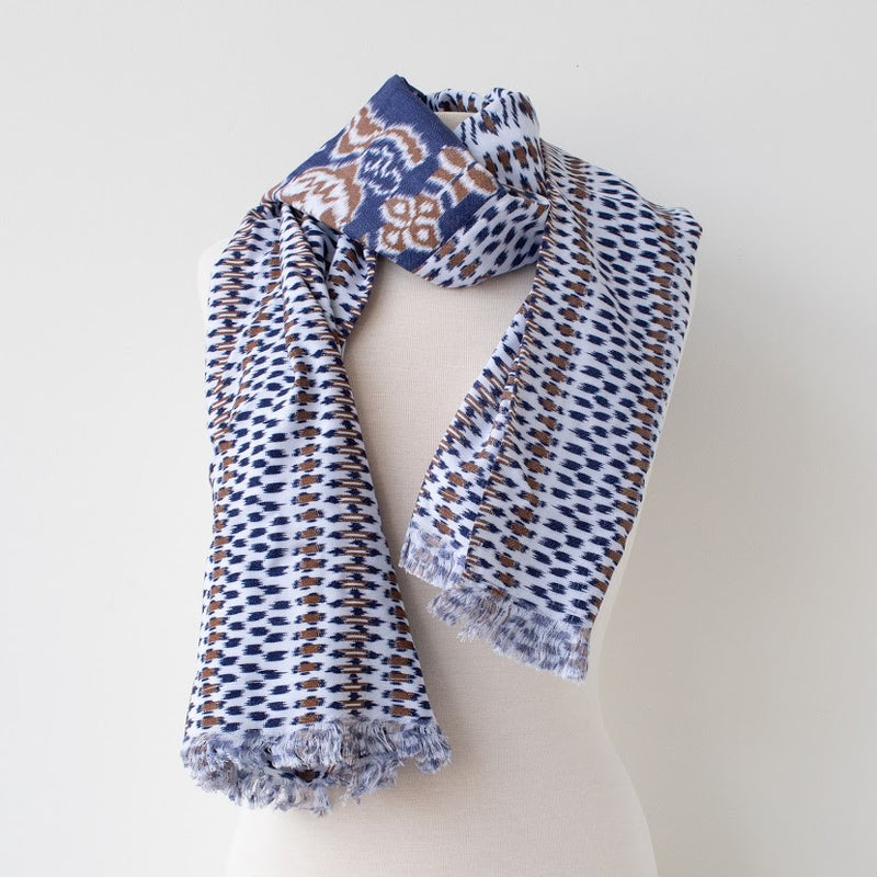 Elegant royal blue Lamu, Kenya scarf