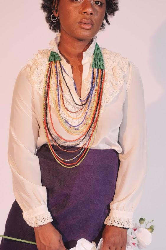 Maasai Multicolor Necklace - Kenyan materials and design for a fair trade boutique