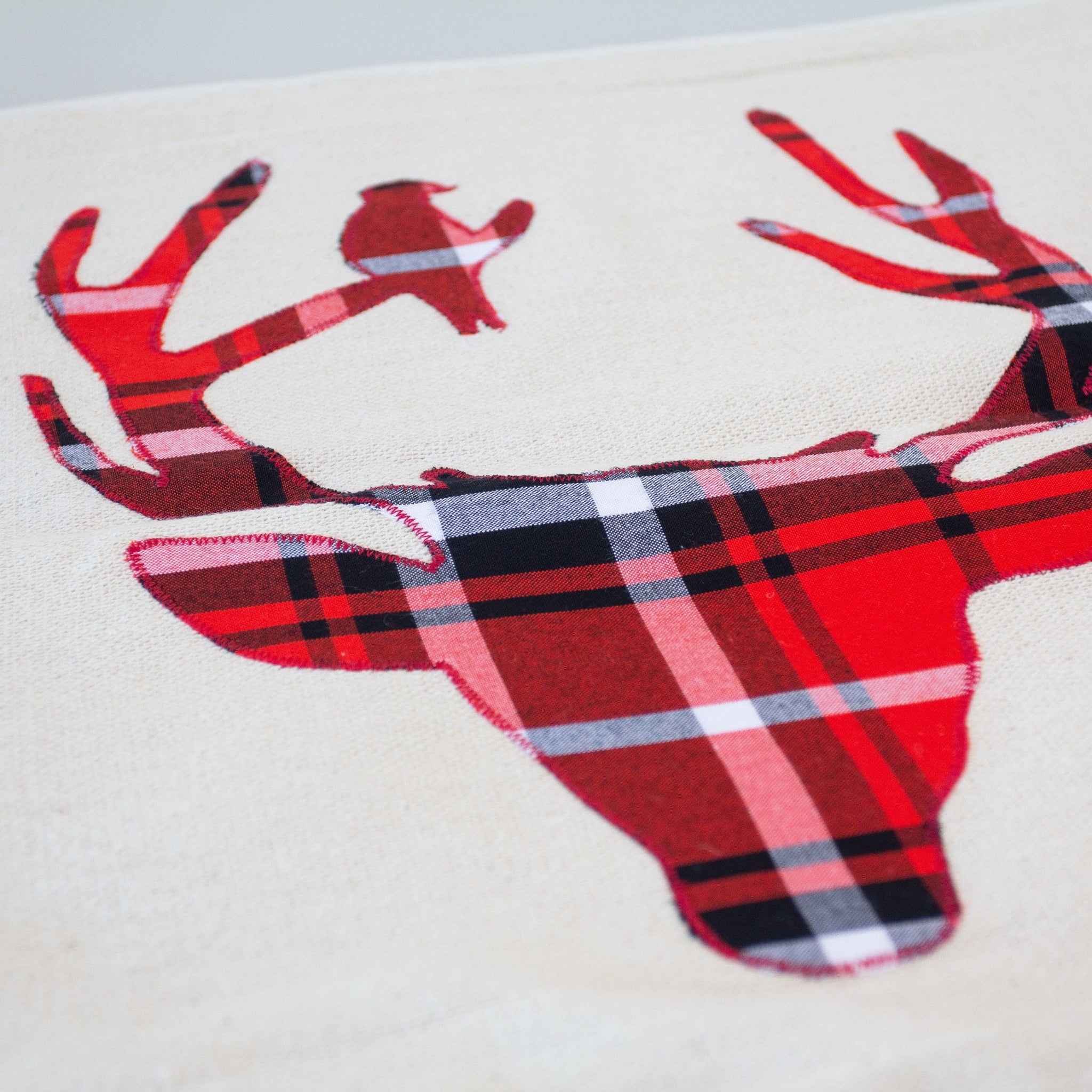 Reindeer Pillow Case - handmade using Kenyan materials by the women of Amani for a Fair Trade social enterprise